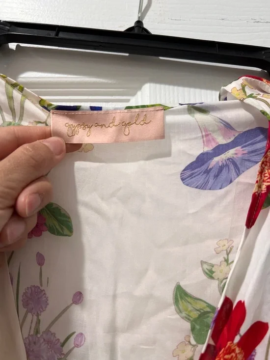 Floral Tie-Front White Summer Dress Gypsy & gold - Picture 2 of 5